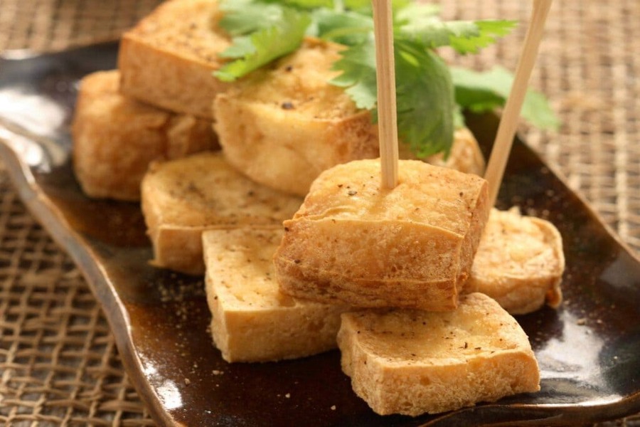 fried tofu for bun dau mam tom